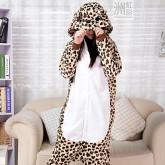 QianJiaTian Women's Cute Leopard Adult Kigurumi Pajama  