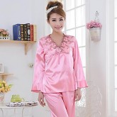 Women Lace/Polyester/Satin Medium Pajama  