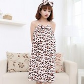 Women's Fashion Animal Leopard Bowknot Bath Towel Lounge Wear  