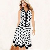 Women's Fashion Casual Polka Dots Sleeveless Dress  
